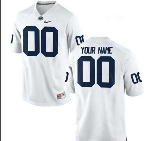 Mens Penn State Nittany Lions Customized Nike White Limited Football Jersey